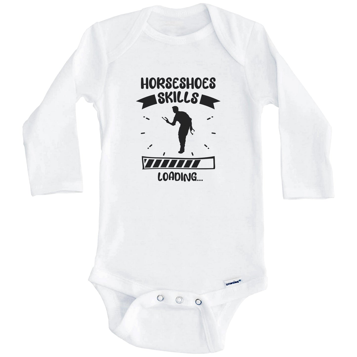 Horseshoes Skills Loading Funny Horseshoes Baby Bodysuit (Long Sleeves)