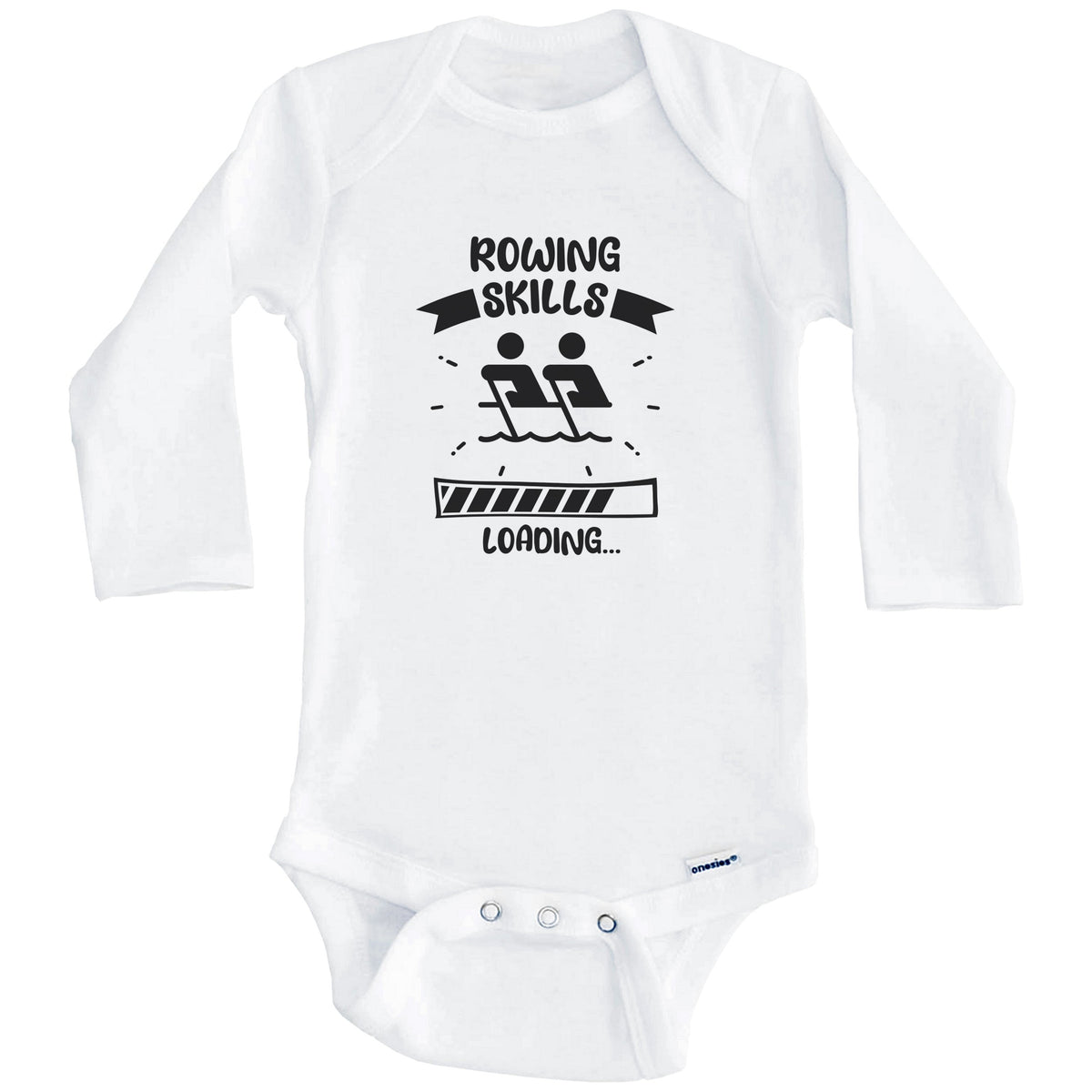 Rowing Skills Loading Funny Rowing Baby Bodysuit (Long Sleeves)