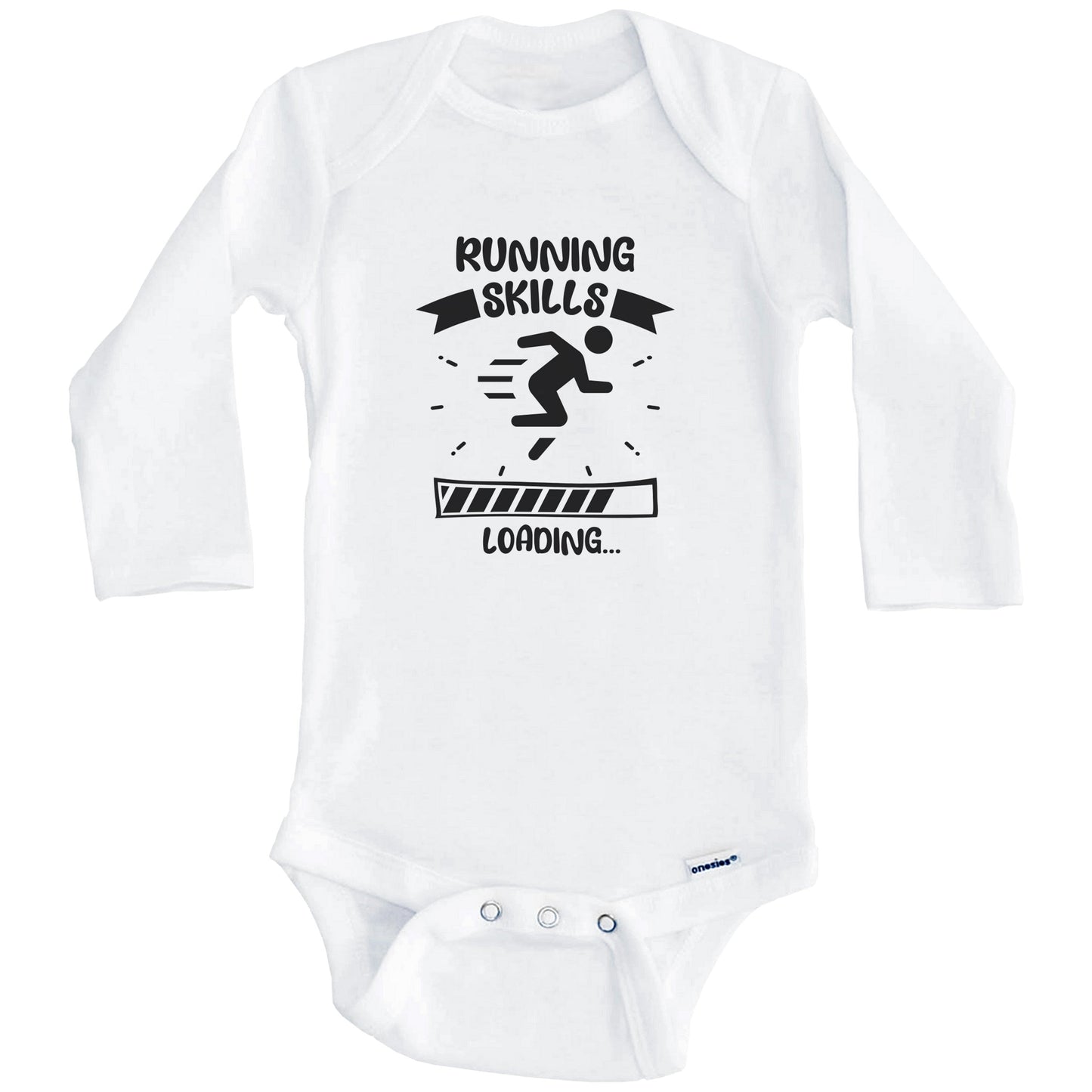 Running Skills Loading Funny Running Baby Bodysuit (Long Sleeves)