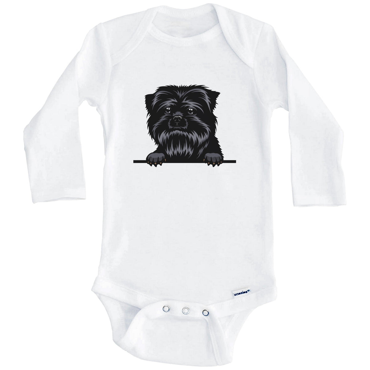 Affenpinscher Dog Breed Cute One Piece Baby Bodysuit (Long Sleeves)