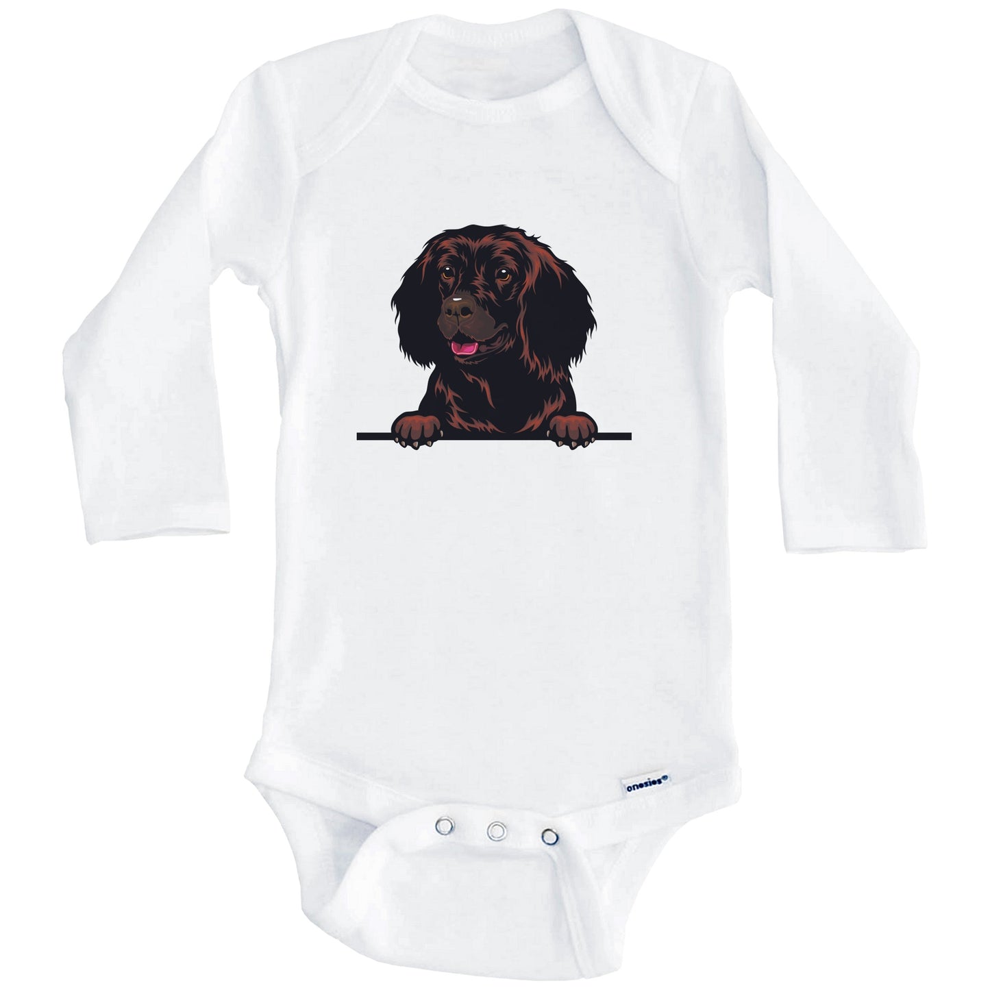 American Water Spaniel Dog Breed Cute One Piece Baby Bodysuit (Long Sleeves)