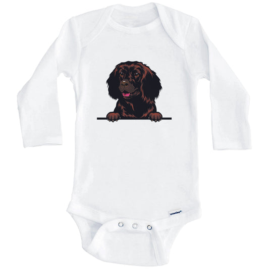 American Water Spaniel Dog Breed Cute One Piece Baby Bodysuit (Long Sleeves)