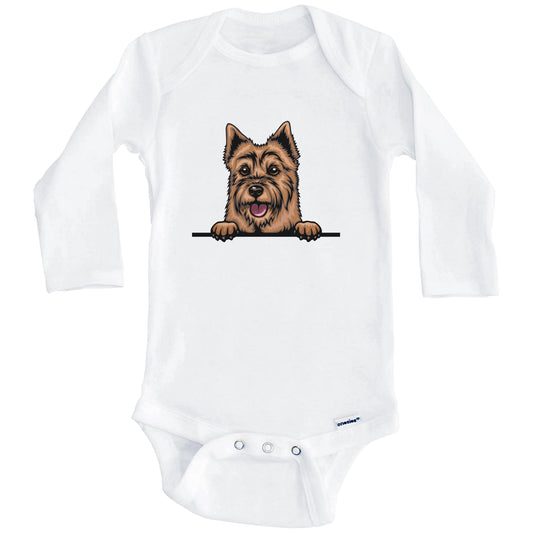 Australian Terrier Dog Breed Cute One Piece Baby Bodysuit (Long Sleeves)