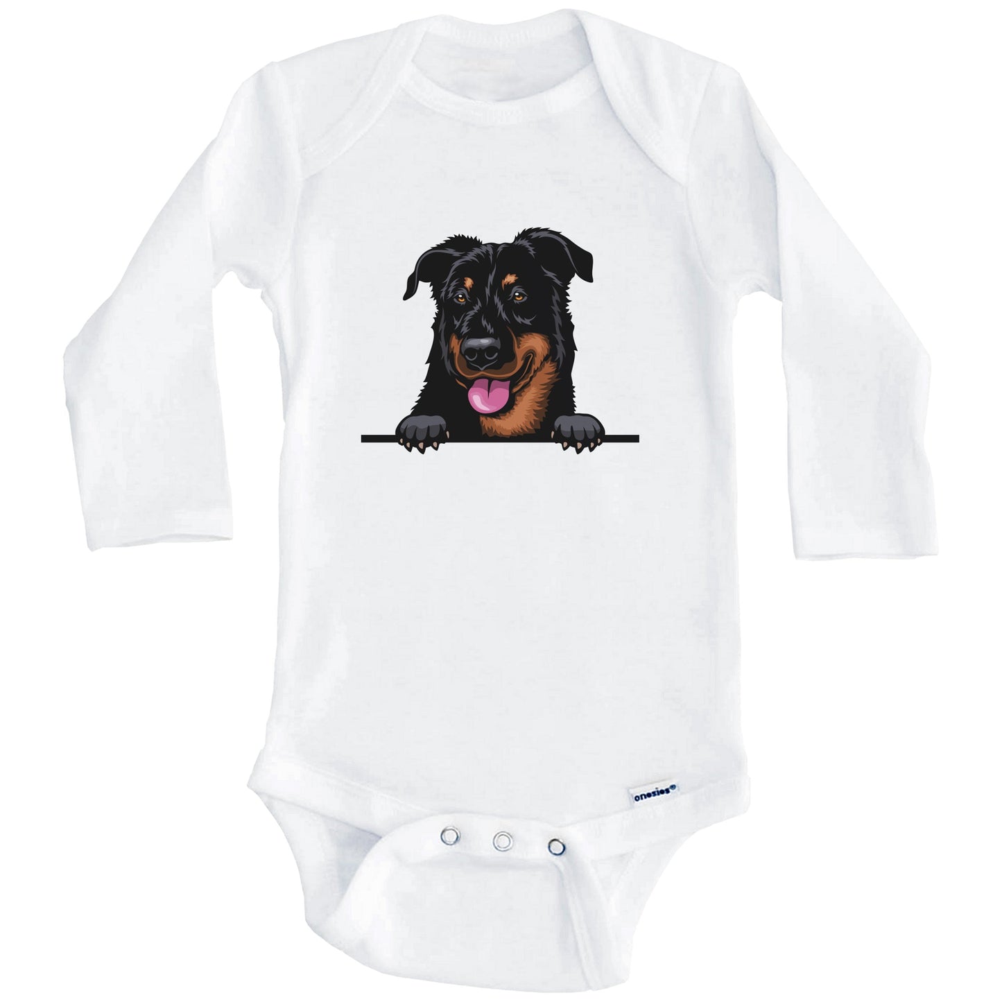 Beauceron Dog Breed Cute One Piece Baby Bodysuit (Long Sleeves)
