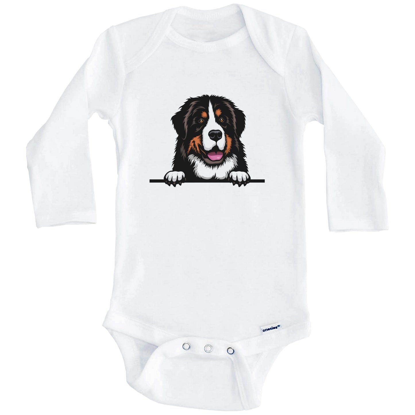 Bernese Cattle Dog Dog Breed Cute One Piece Baby Bodysuit (Long Sleeves)