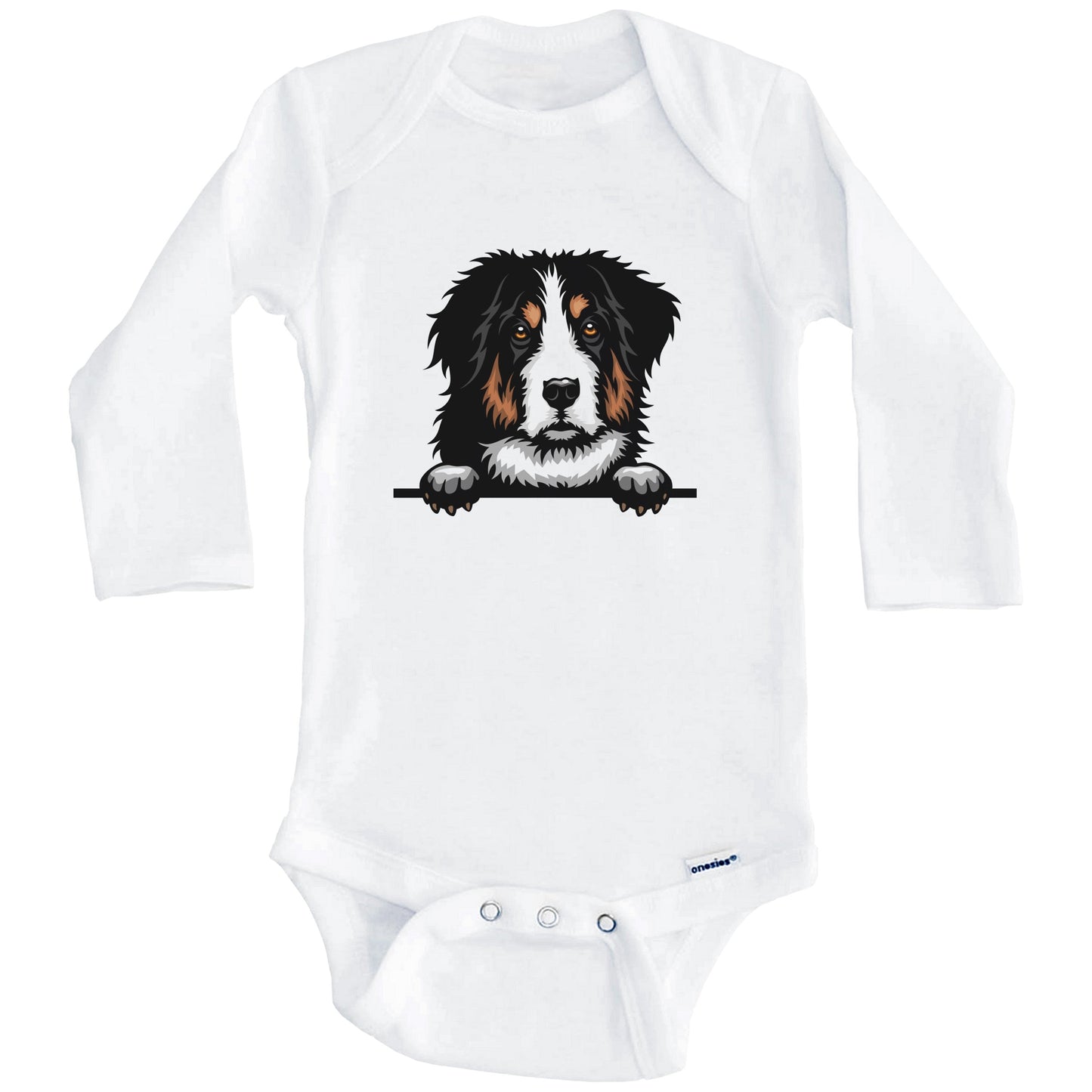 Bernese Mountain Dog Dog Breed Cute One Piece Baby Bodysuit (Long Sleeves)