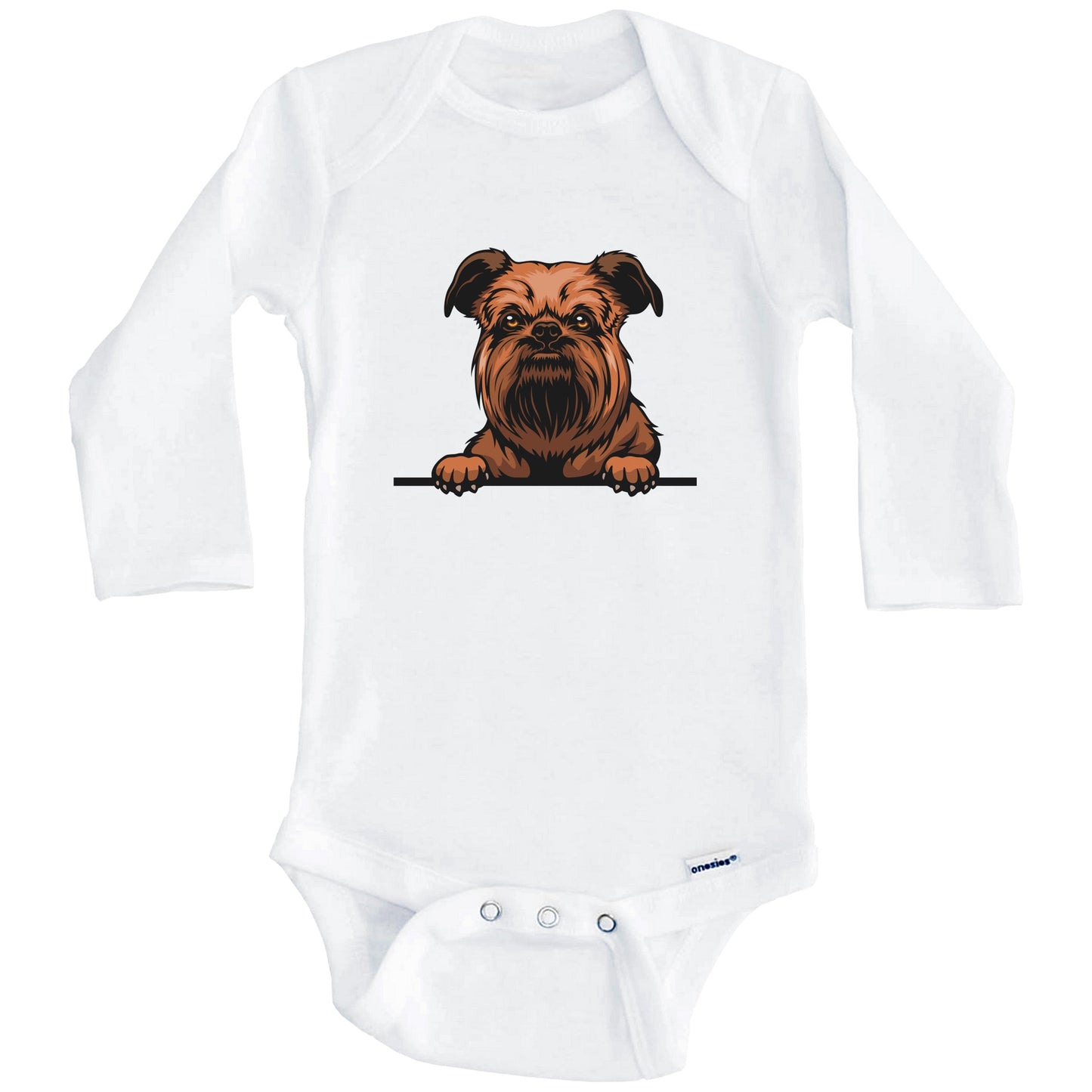 Brussels Griffon Dog Breed Cute One Piece Baby Bodysuit (Long Sleeves)