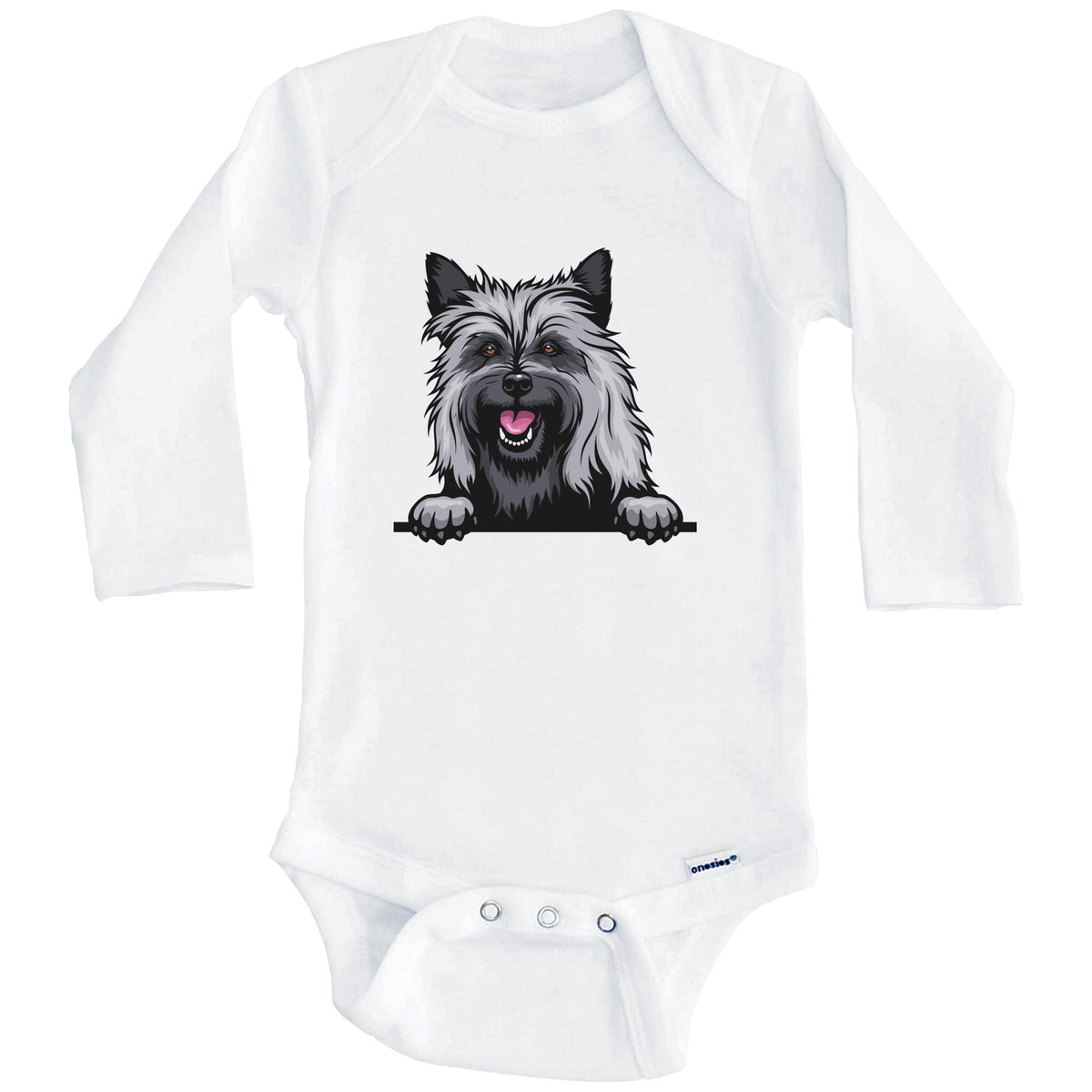Cairn Terrier Dog Breed Cute One Piece Baby Bodysuit (Long Sleeves)