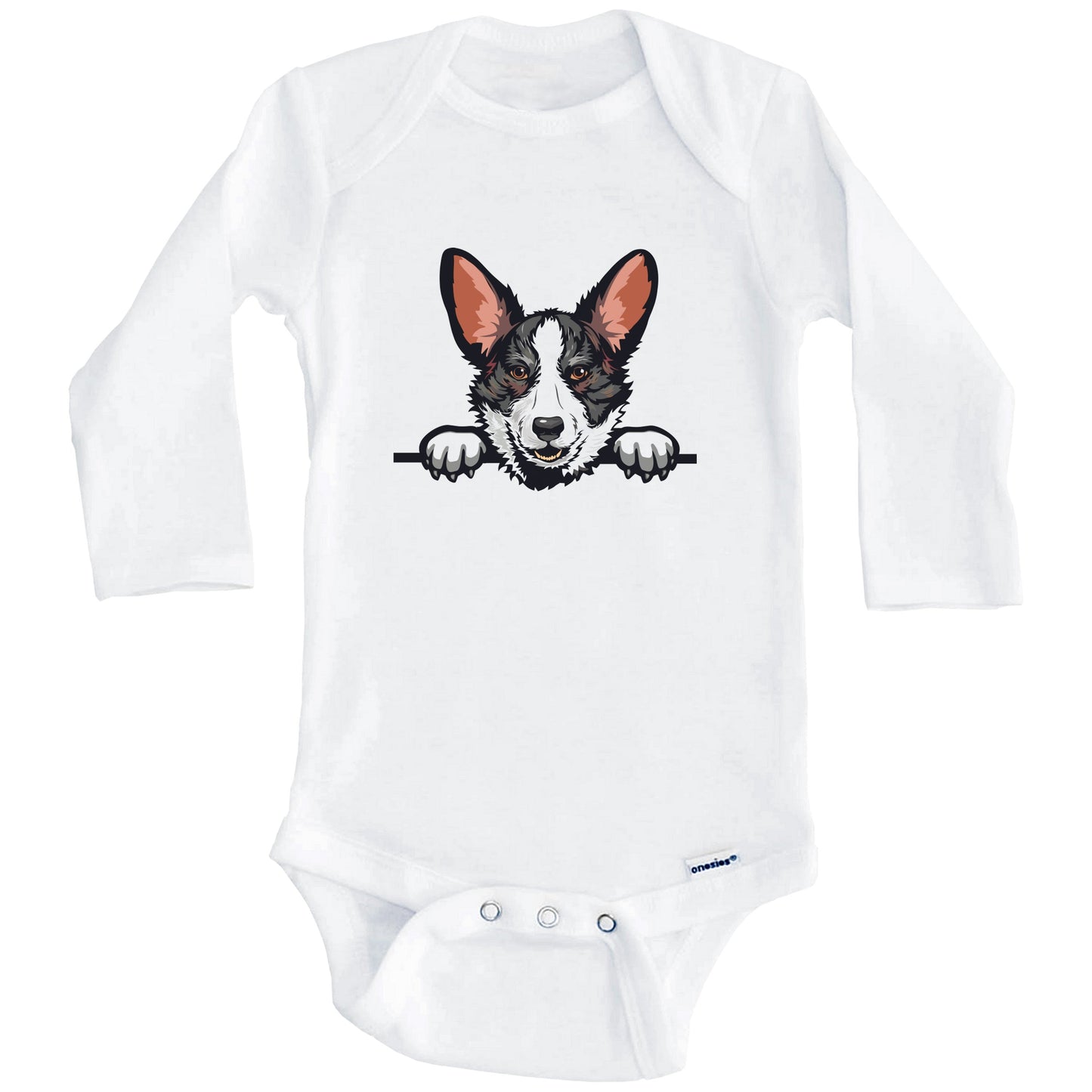 Cardigan Welsh Corgi Dog Breed Cute One Piece Baby Bodysuit (Long Sleeves)