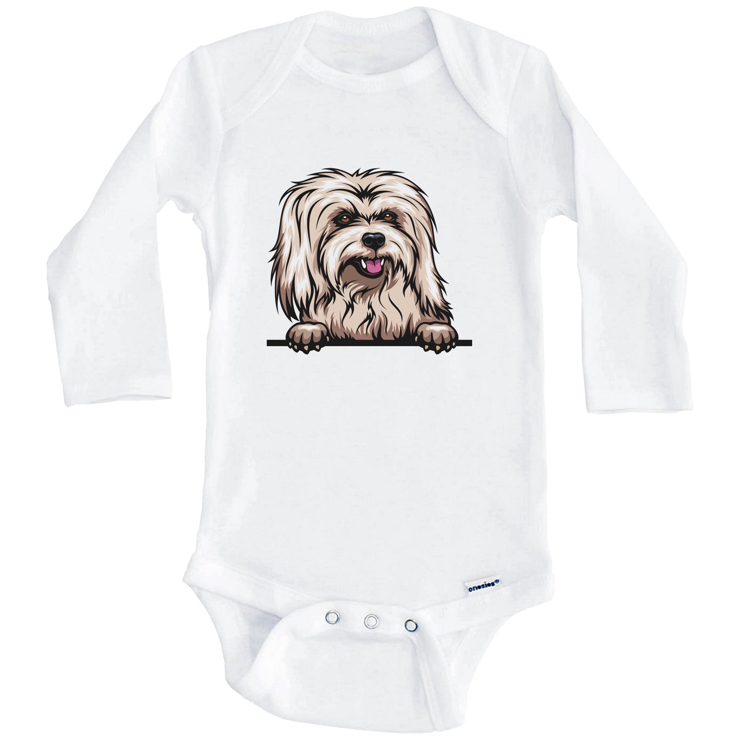 Coton de Tulear Dog Breed Cute One Piece Baby Bodysuit (Long Sleeves)