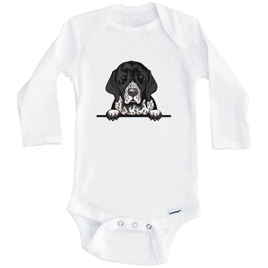 English Pointer Dog Breed Cute One Piece Baby Bodysuit (Long Sleeves)