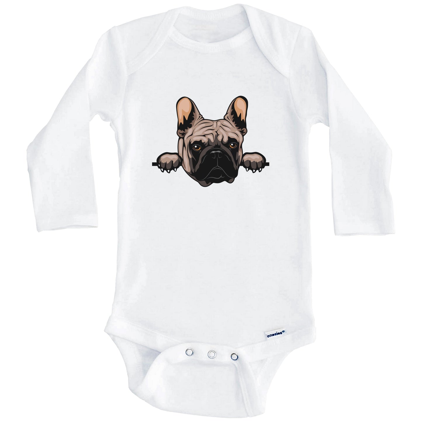French Bulldog Dog Breed Cute One Piece Baby Bodysuit (Long Sleeves)