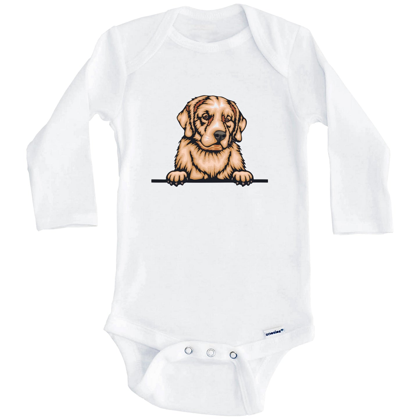 Golden Retriever Dog Breed Cute One Piece Baby Bodysuit (Long Sleeves)