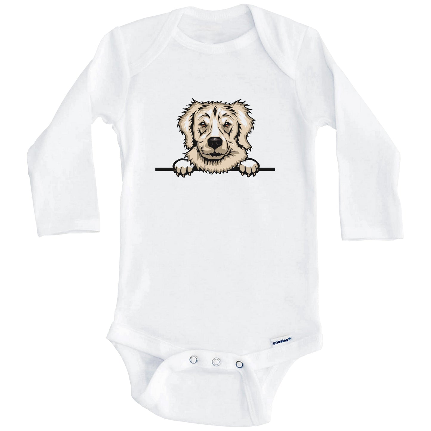 Golden Retriever Dog Breed Cute One Piece Baby Bodysuit v2 (Long Sleeves)