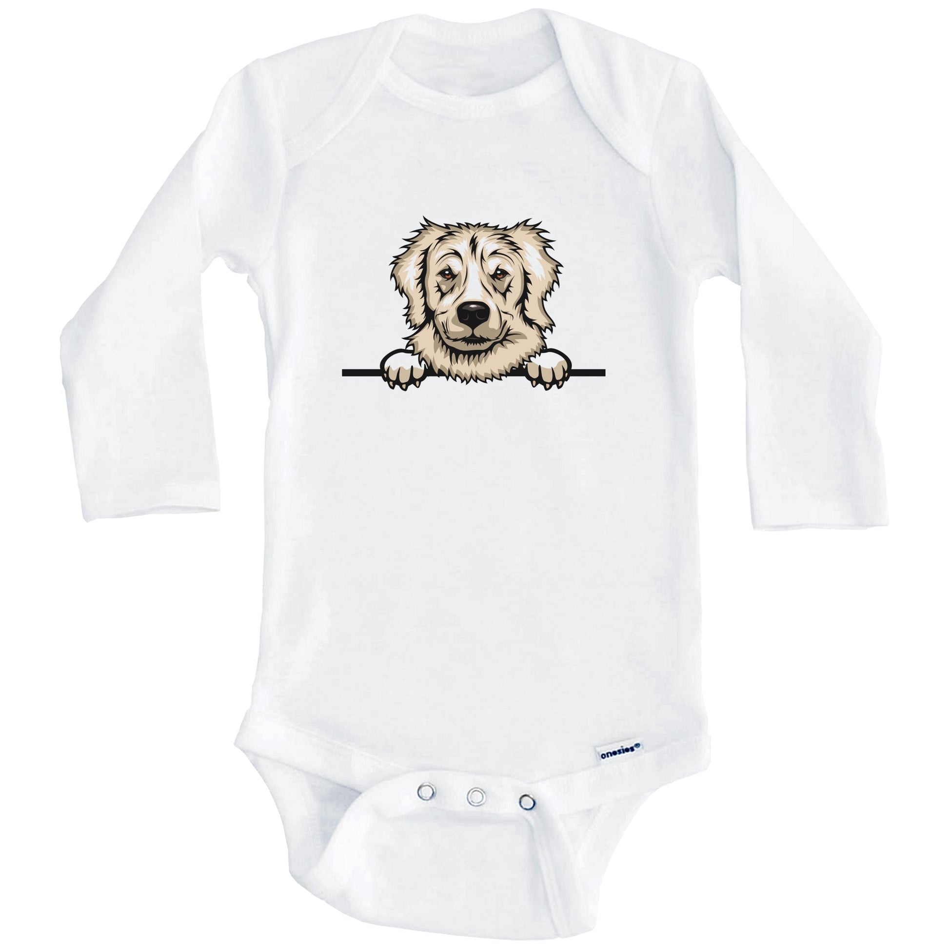 Golden Retriever Dog Breed Cute One Piece Baby Bodysuit v2 (Long Sleeves)