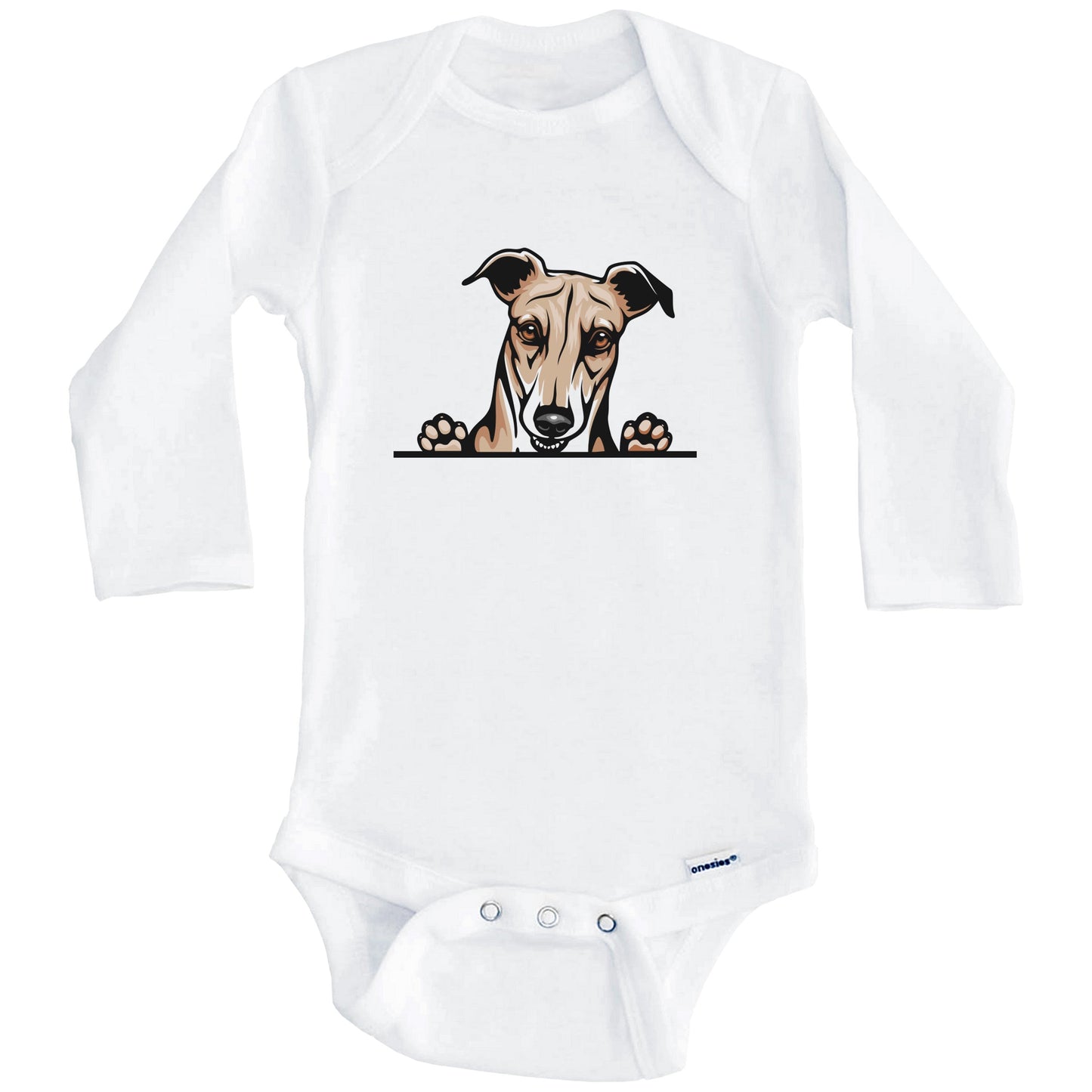 Greyhound Dog Breed Cute One Piece Baby Bodysuit (Long Sleeves)