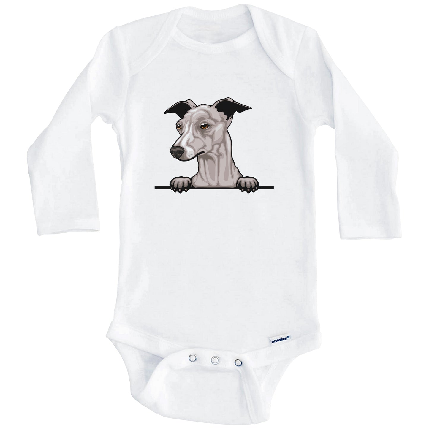 Italian Greyhound Dog Breed Cute One Piece Baby Bodysuit (Long Sleeves)