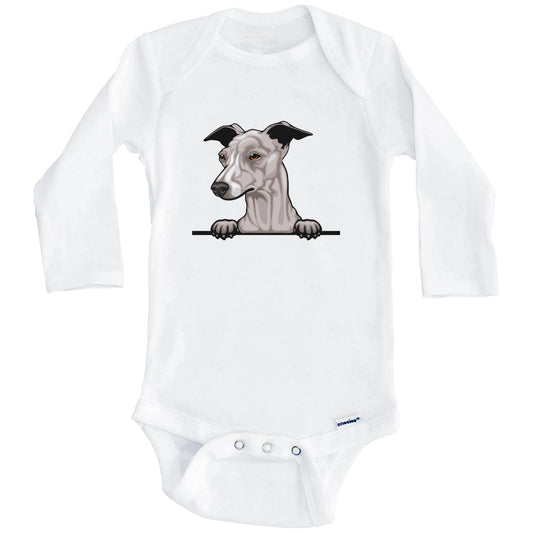 Italian Greyhound Dog Breed Cute One Piece Baby Bodysuit (Long Sleeves)