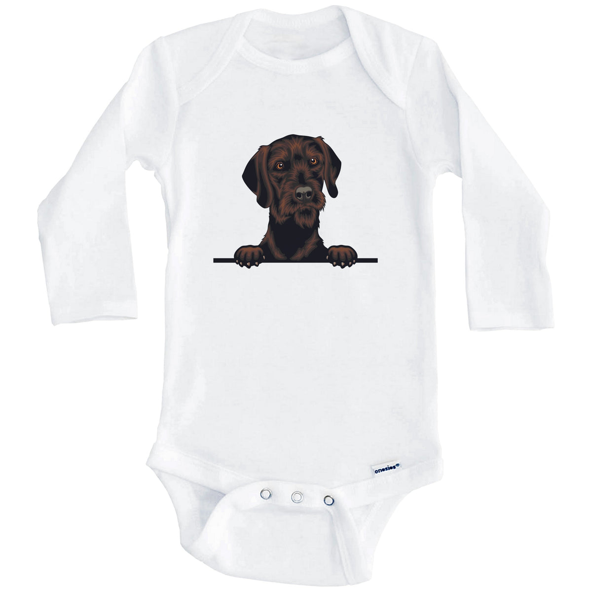 Short Haired Pudelpointer Dog Breed Cute One Piece Baby Bodysuit (Long Sleeves)