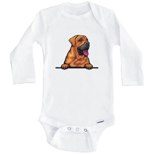 Tosa Inu Dog Breed Cute One Piece Baby Bodysuit v2 (Long Sleeves)