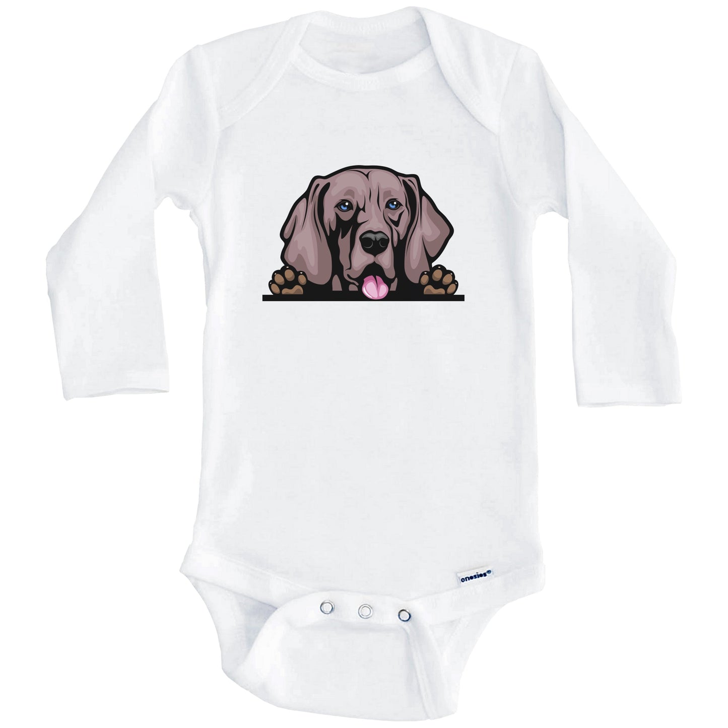 Weimaraner Dog Breed Cute One Piece Baby Bodysuit (Long Sleeves)
