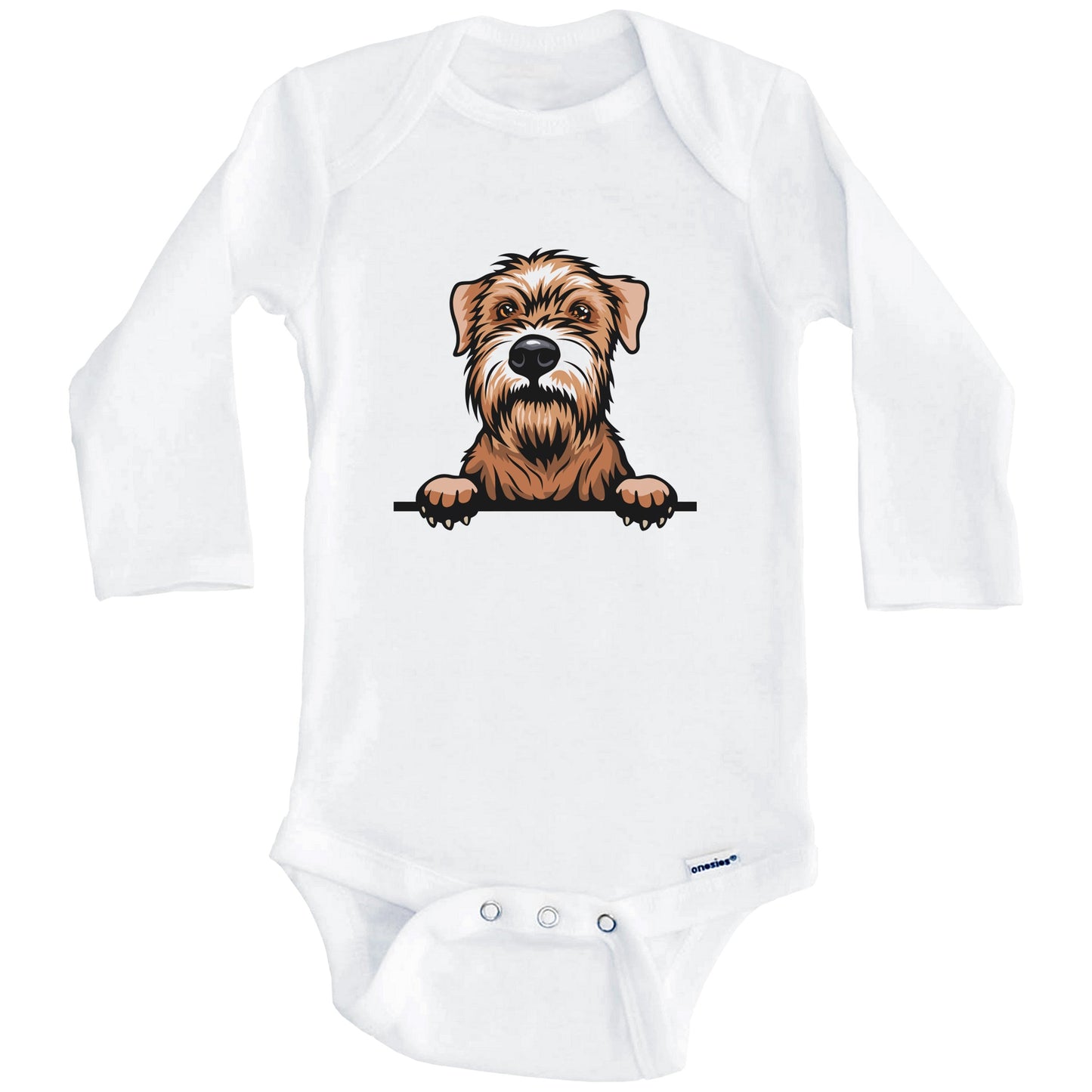 Wheaten Terrier Dog Breed Cute One Piece Baby Bodysuit v2 (Long Sleeves)