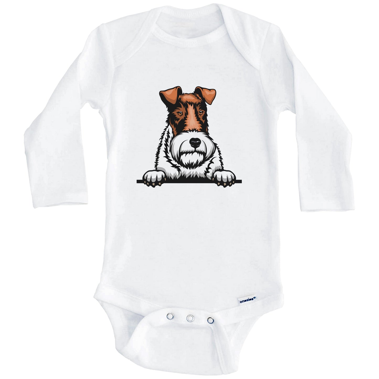 Wire Fox Terrier Dog Breed Cute One Piece Baby Bodysuit (Long Sleeves)