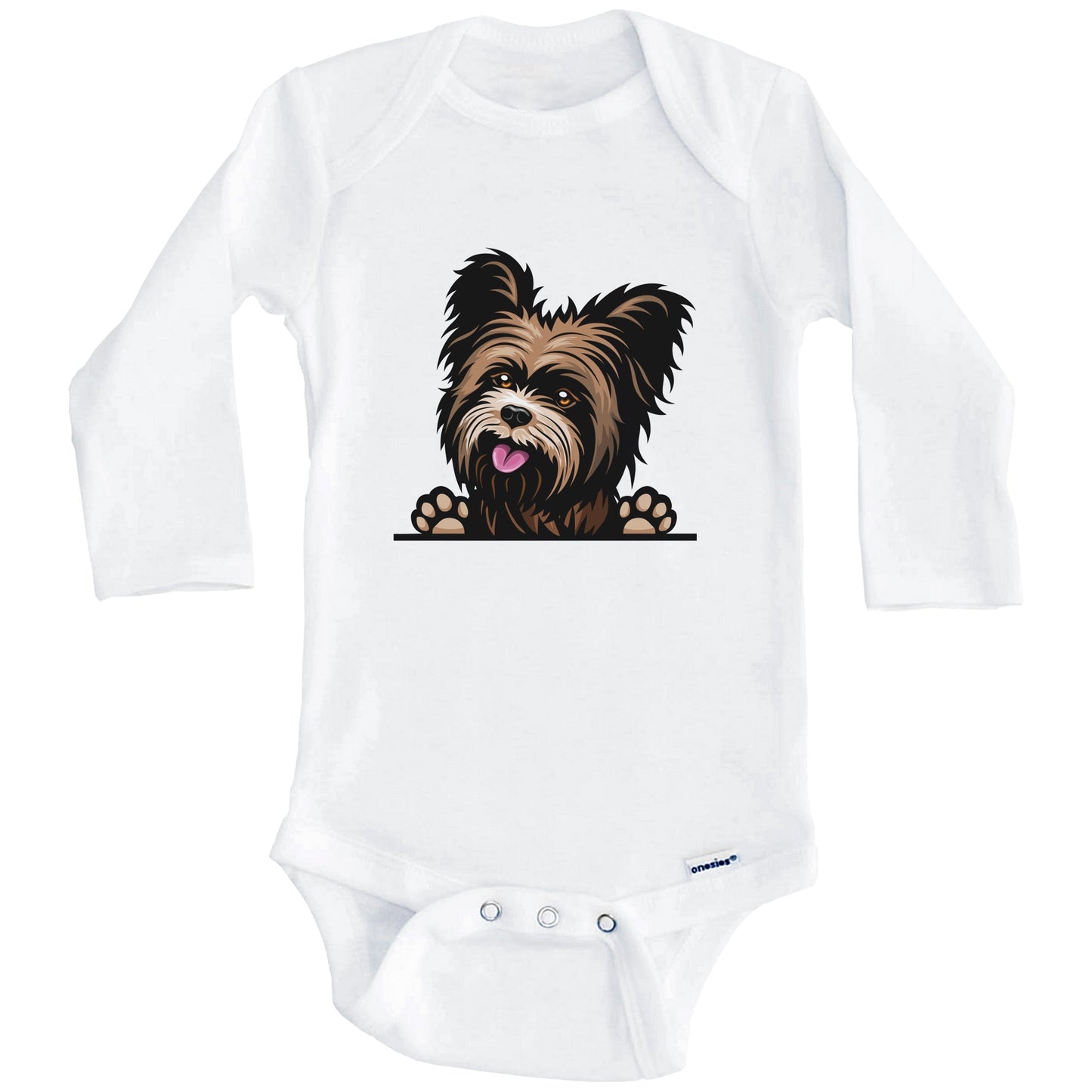 Yorkshire Terrier Dog Breed Cute One Piece Baby Bodysuit (Long Sleeves)