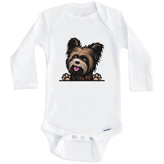 Yorkshire Terrier Dog Breed Cute One Piece Baby Bodysuit (Long Sleeves)