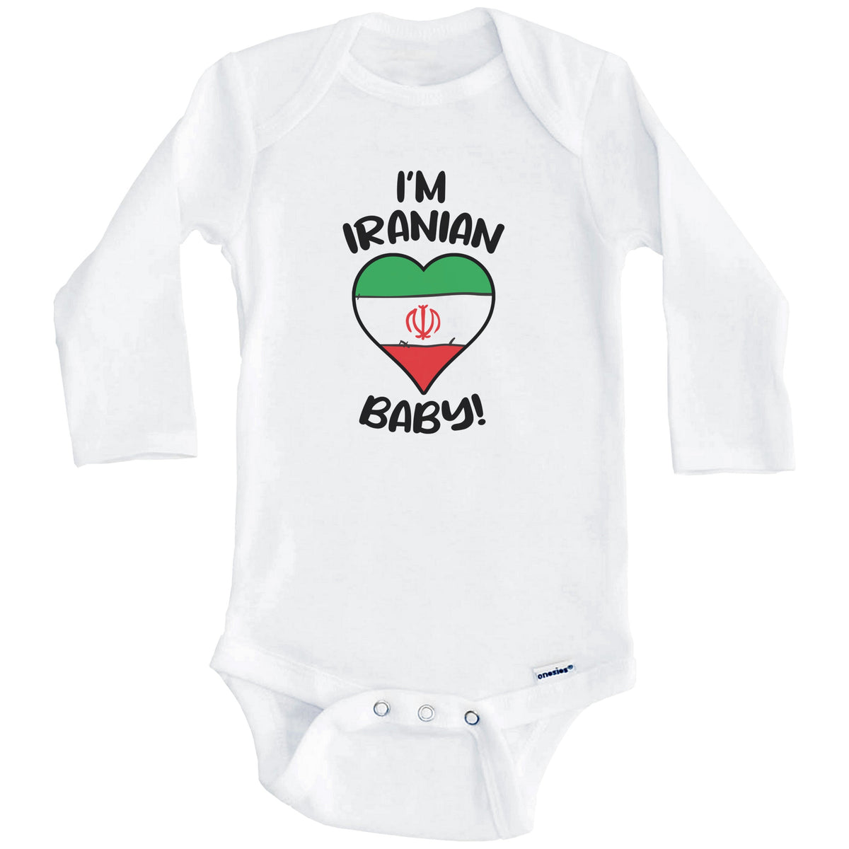 I'm Iranian Baby Funny Iran Flag Heart Baby Bodysuit (Long Sleeves)
