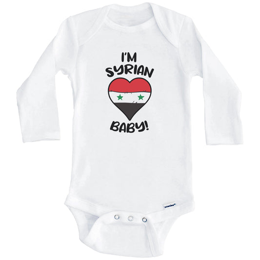 I'm Syrian Baby Funny Syria Flag Heart Baby Bodysuit (Long Sleeves)