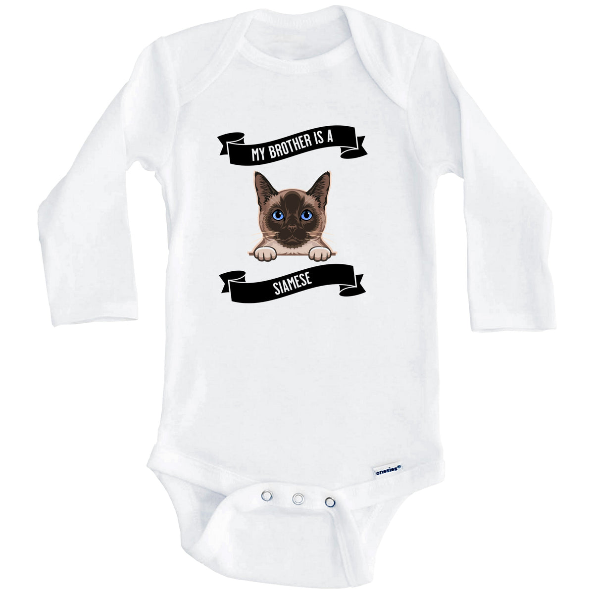 My Brother Is A Siamese Cat Cute Kitten Baby Bodysuit (Long Sleeves)