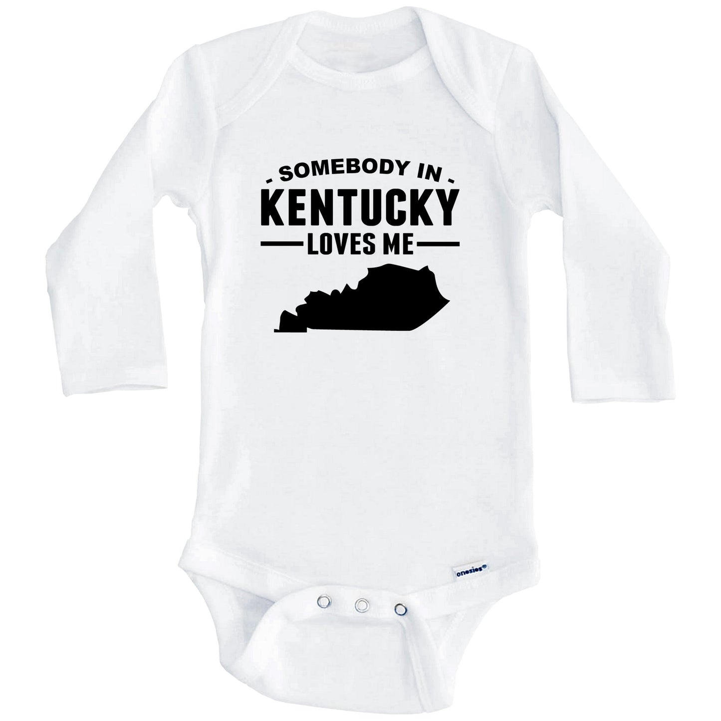 Somebody In Kentucky Loves Me Baby Onesie - Kentucky Baby Bodysuit (Long Sleeves)