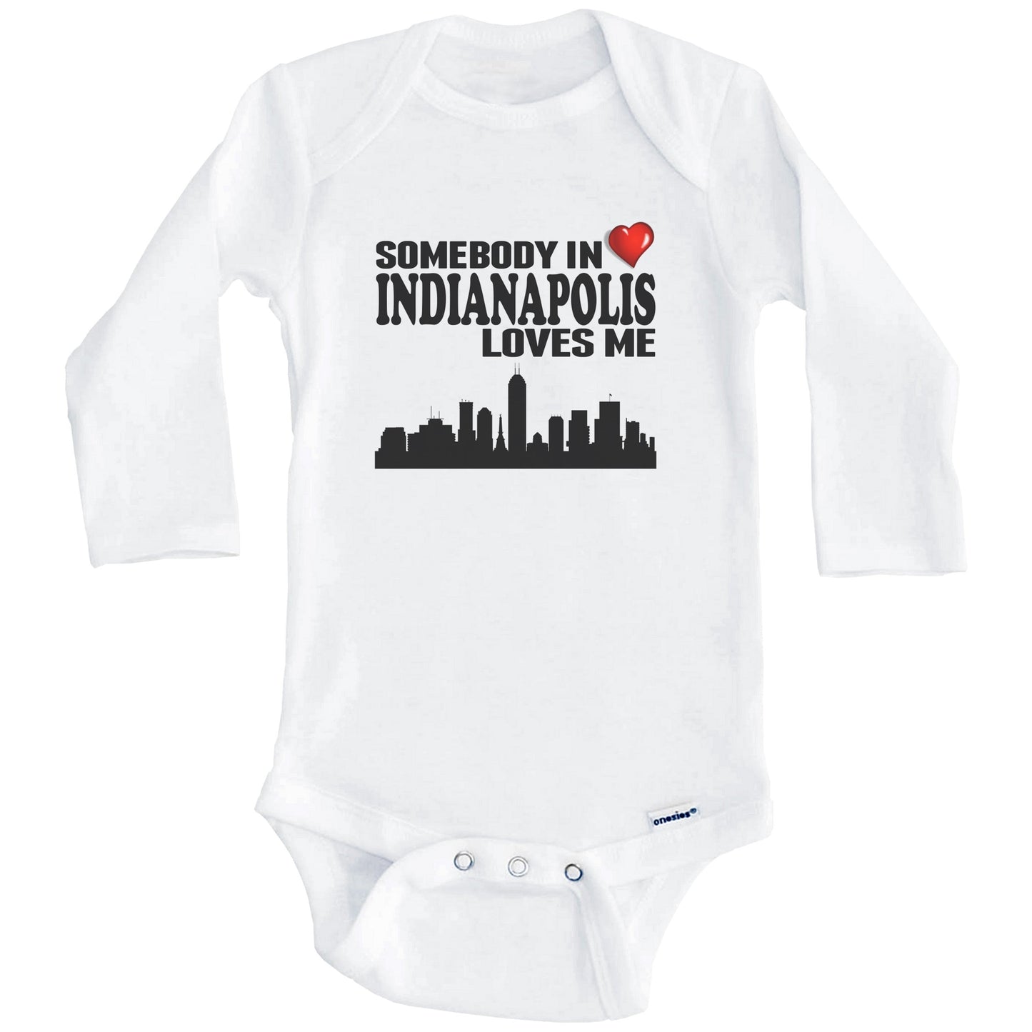 Somebody In Indianapolis Loves Me Baby Onesie (Long Sleeves)