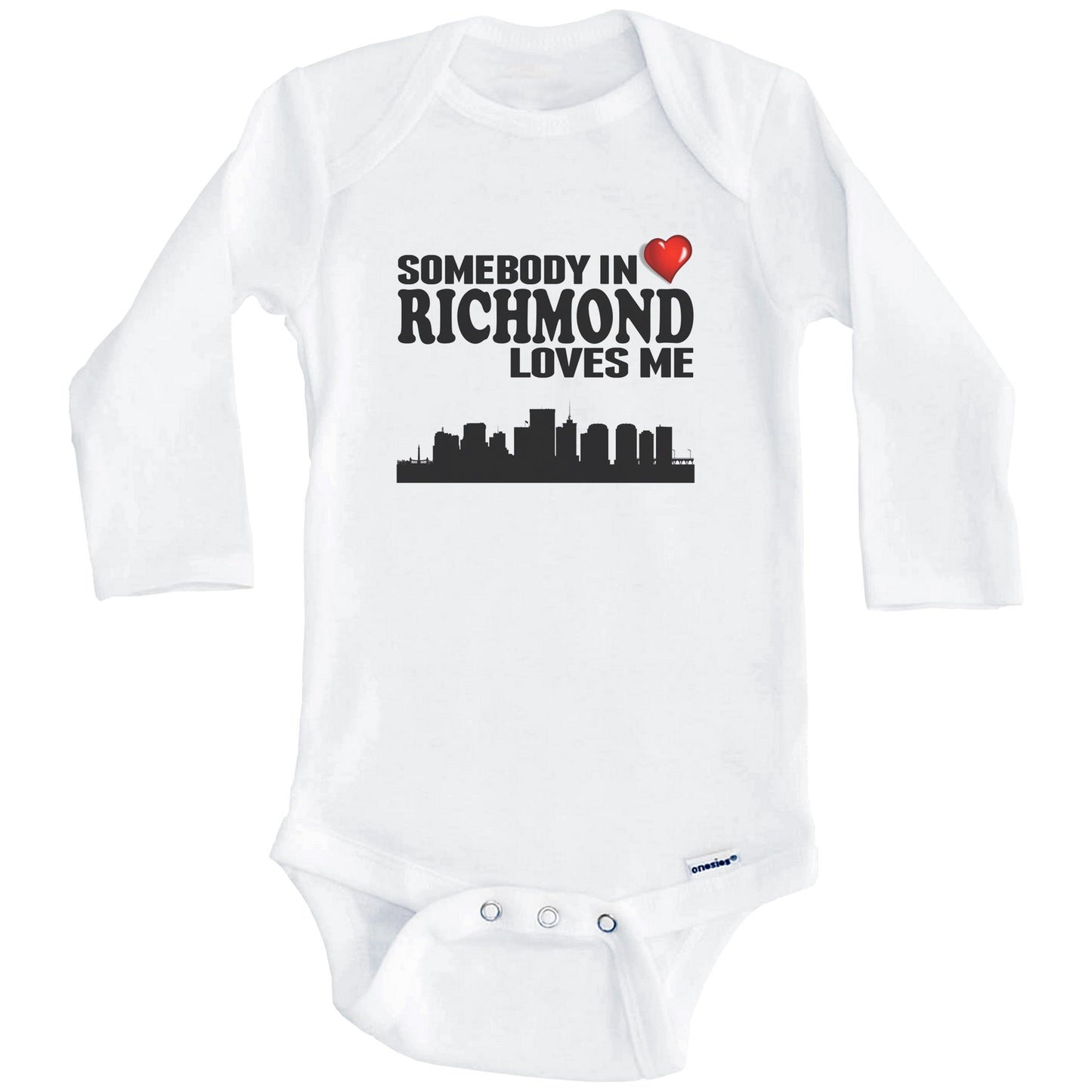 Somebody In Richmond Loves Me Baby Onesie (Long Sleeves)