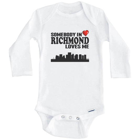 Somebody In Richmond Loves Me Baby Onesie (Long Sleeves)