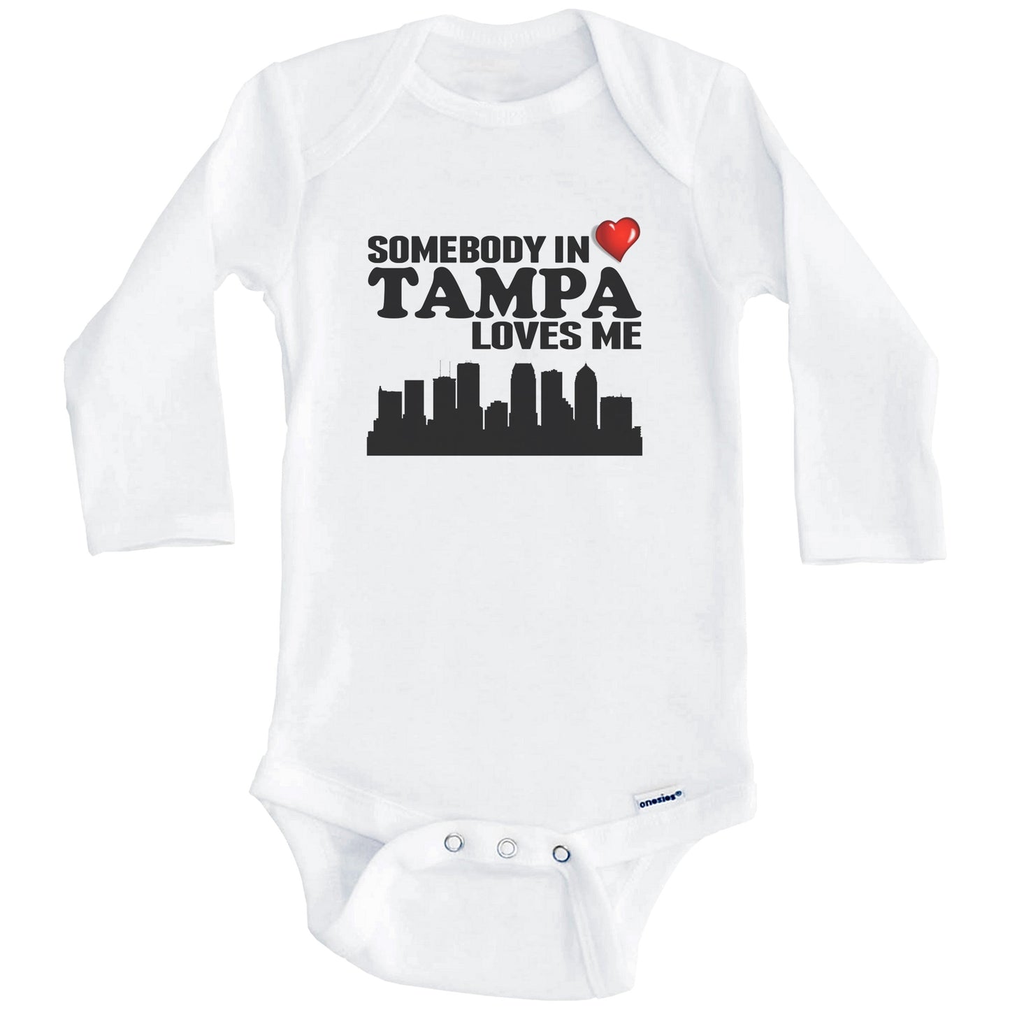 Somebody In Tampa Loves Me Baby Onesie (Long Sleeves)