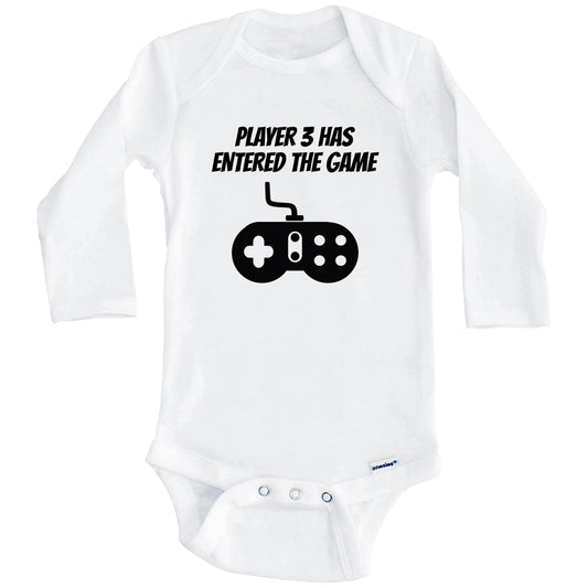 Player 3 Has Entered The Game Funny First Child Baby Onesie (Long Sleeves)