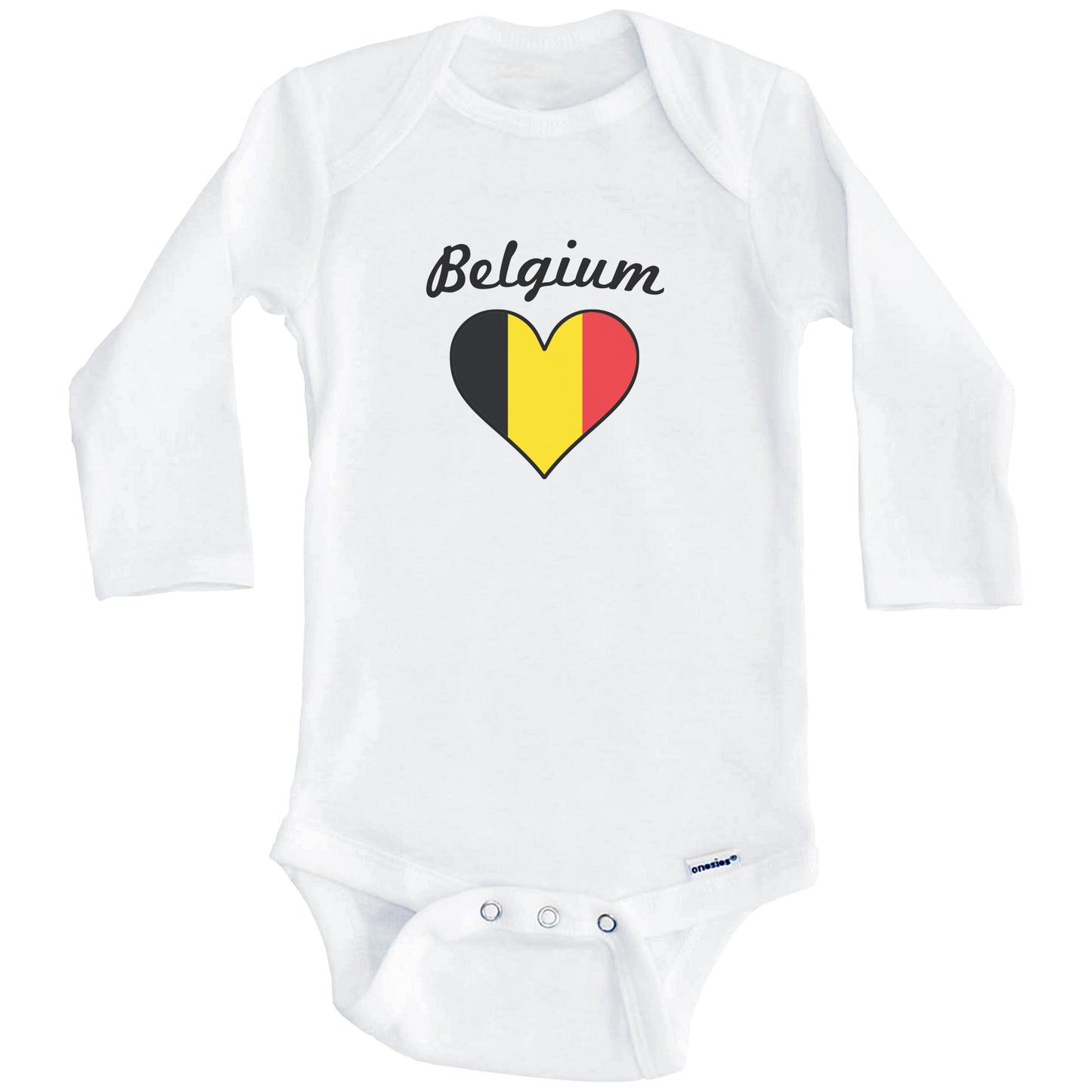Belgian Flag Heart Baby Onesie (Long Sleeves)