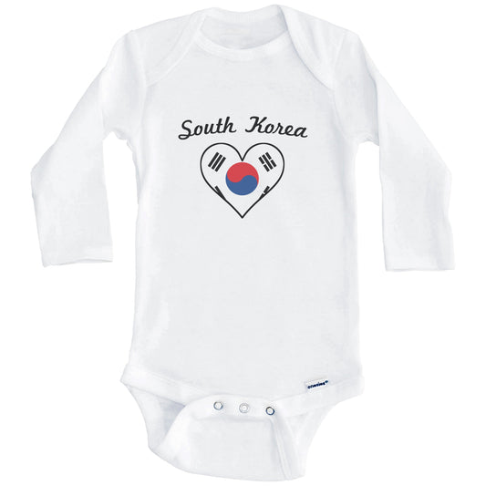 Korean Flag Heart Baby Onesie (Long Sleeves)