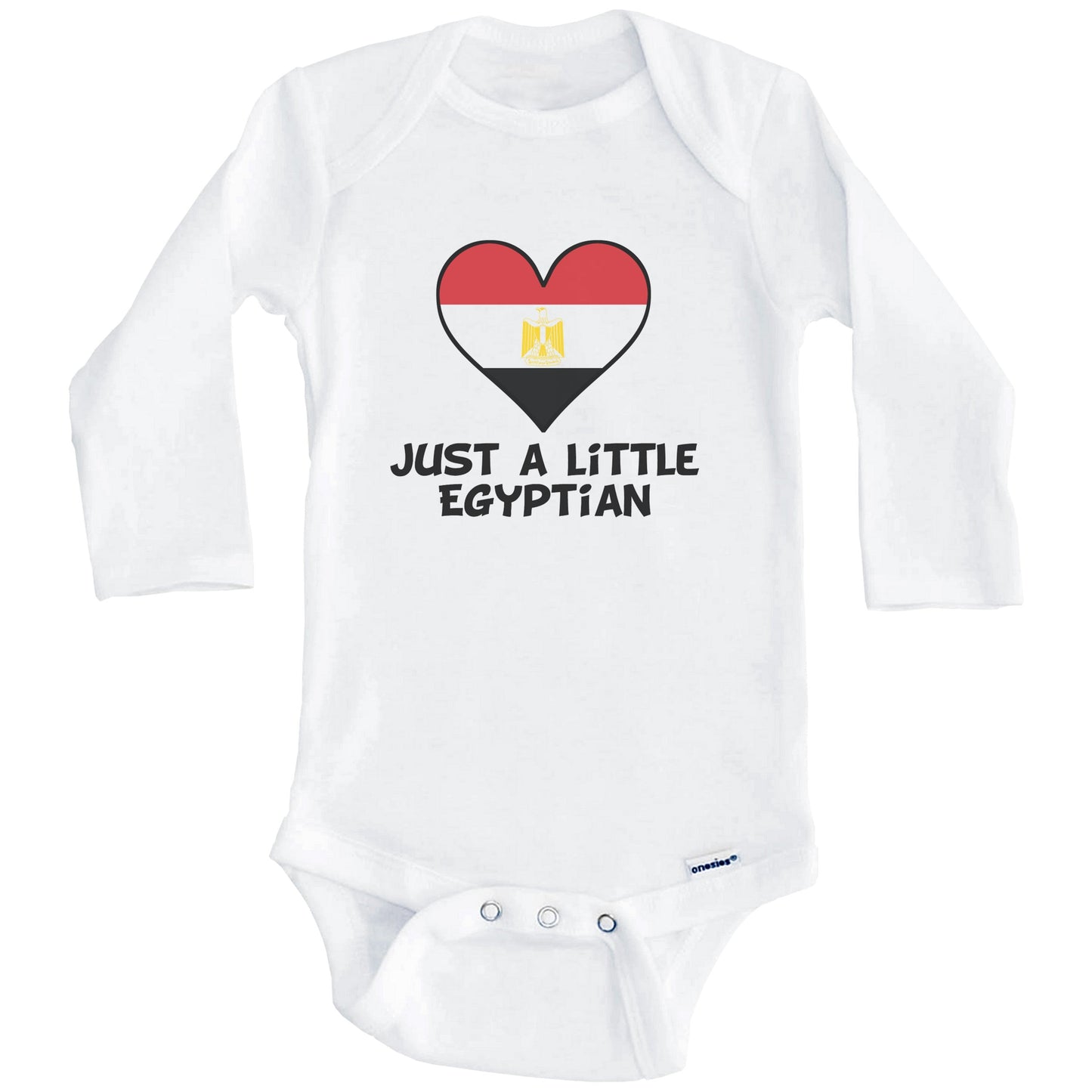 Just A Little Egyptian Onesie - Funny Egypt Flag Baby Bodysuit (Long Sleeves)
