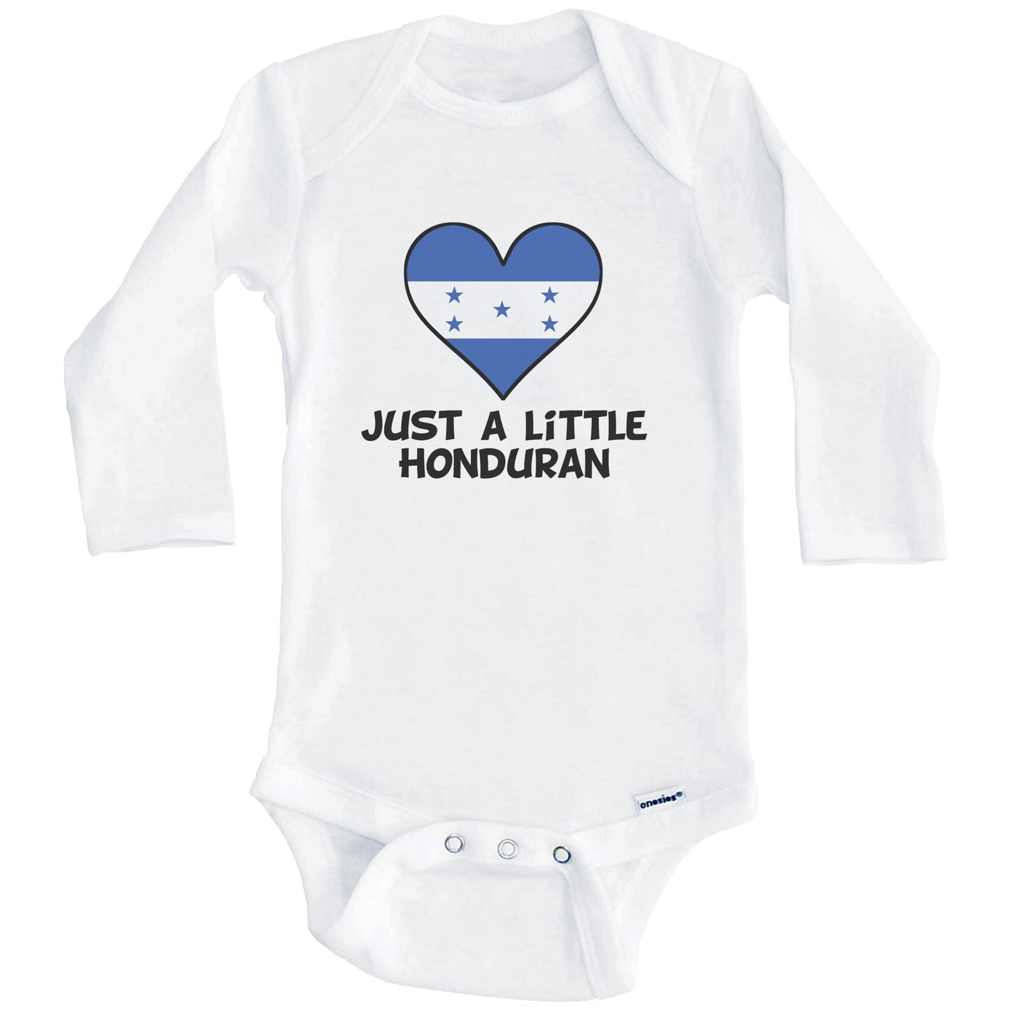 Just A Little Honduran Onesie - Funny Honduras Flag Baby Bodysuit (Long Sleeves)