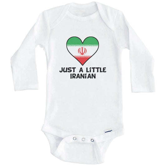 Just A Little Iranian Onesie - Funny Iran Flag Baby Bodysuit (Long Sleeves)