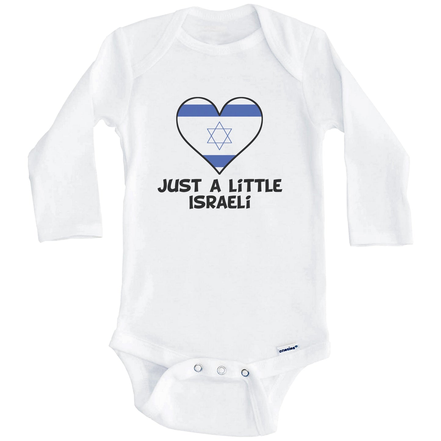 Just A Little Israeli Onesie - Funny Israel Flag Baby Bodysuit (Long Sleeves)