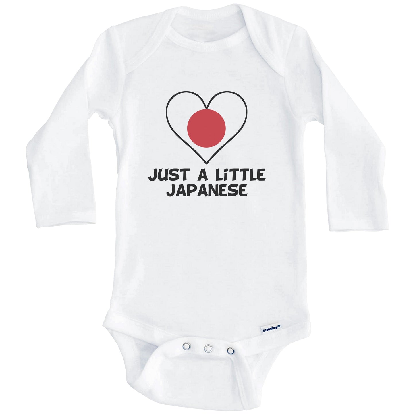 Just A Little Japanese Onesie - Funny Japan Flag Baby Bodysuit (Long Sleeves)