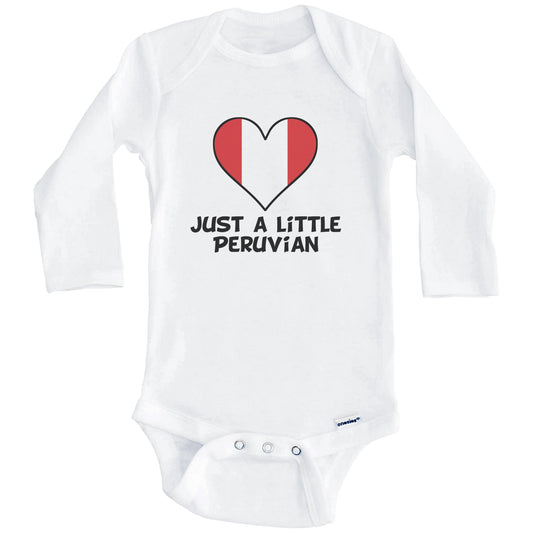 Just A Little Peruvian Onesie - Funny Peru Flag Baby Bodysuit (Long Sleeves)