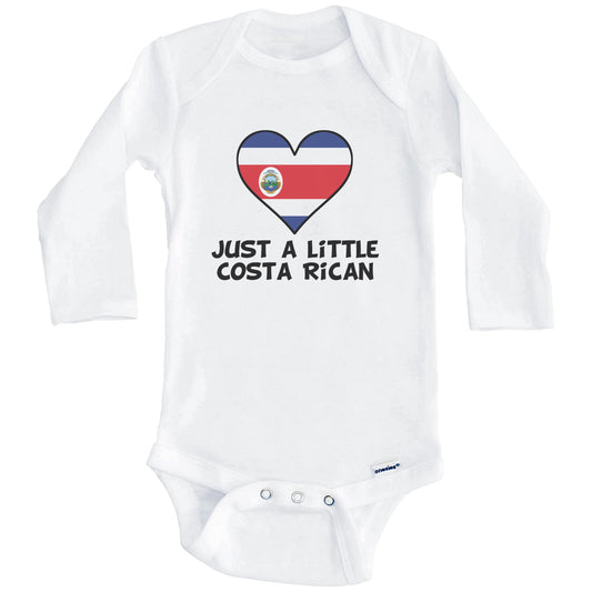 Just A Little Costa Rican Onesie - Funny Costa Rica Flag Baby Bodysuit (Long Sleeves)
