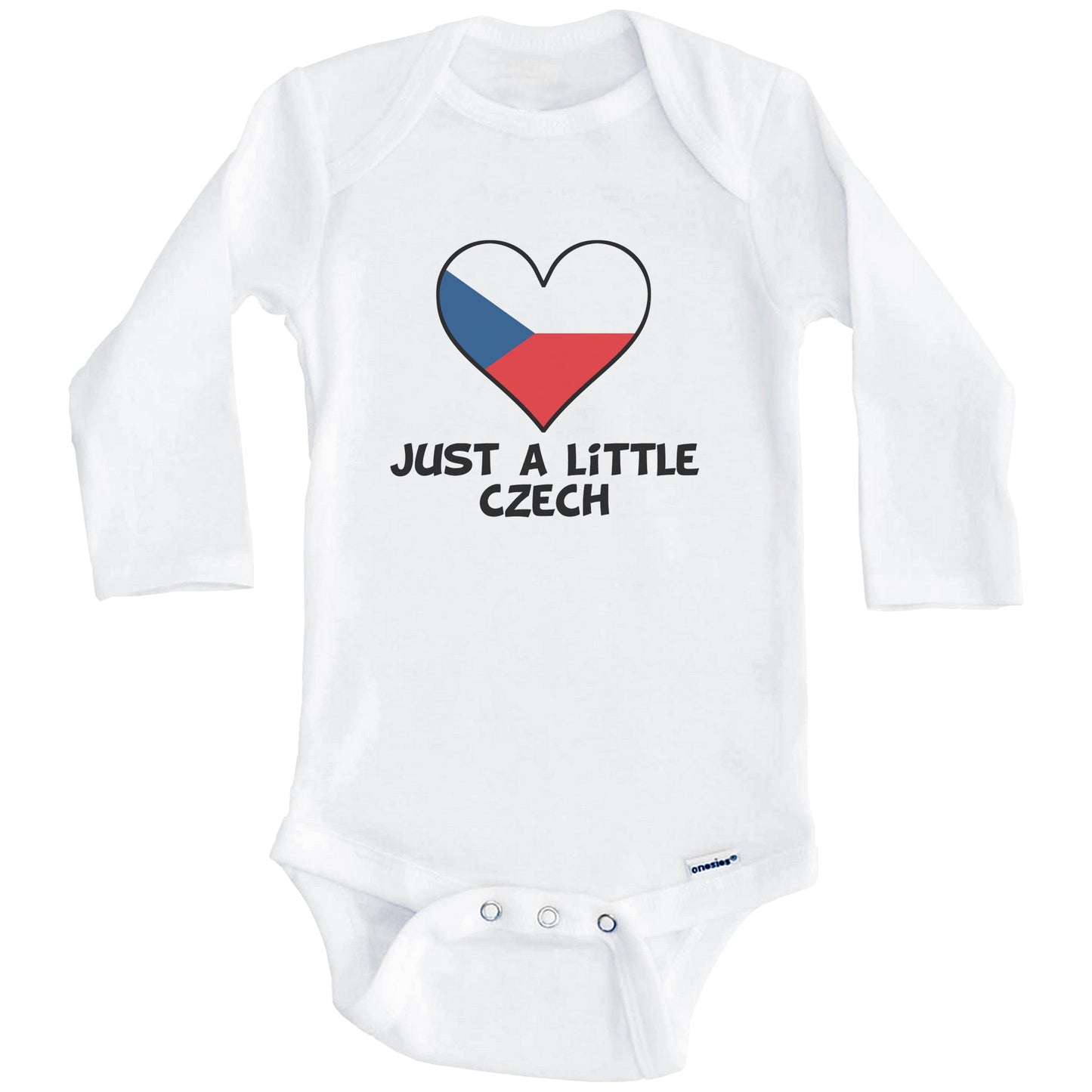 Just A Little Czech Onesie - Funny Czech Republic Flag Baby Bodysuit (Long Sleeves)