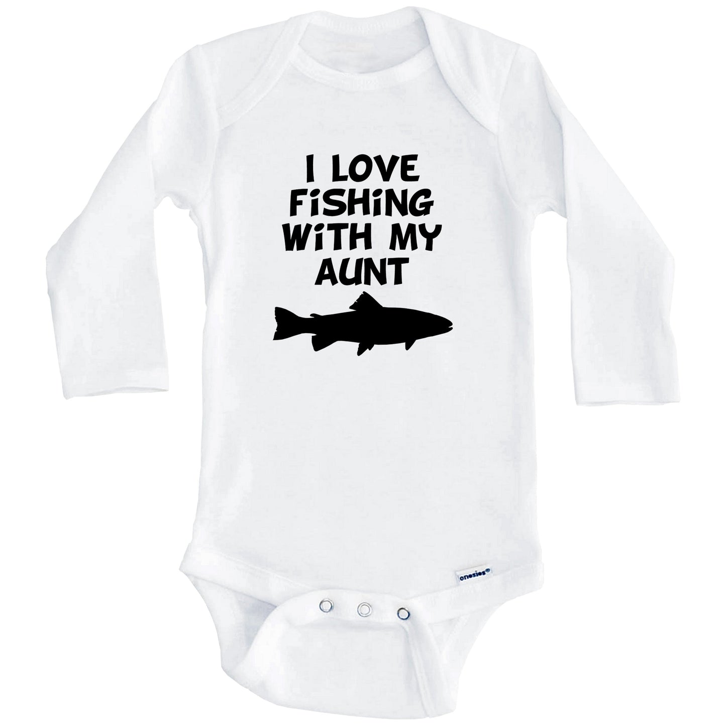 I Love Fishing With My Aunt Baby Onesie (Long Sleeves)