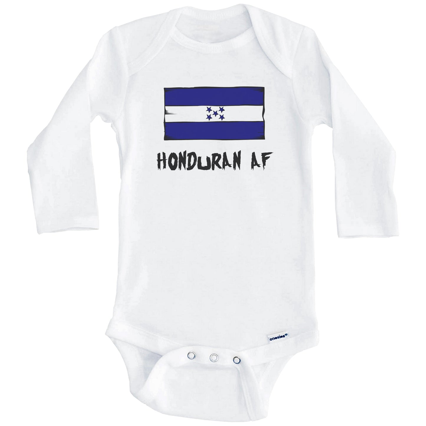 Honduran AF Funny Honduras Flag Baby Onesie (Long Sleeves)